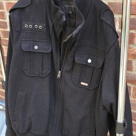 Sean John Black wool‎ Jacket XL - Picture 2 of 12